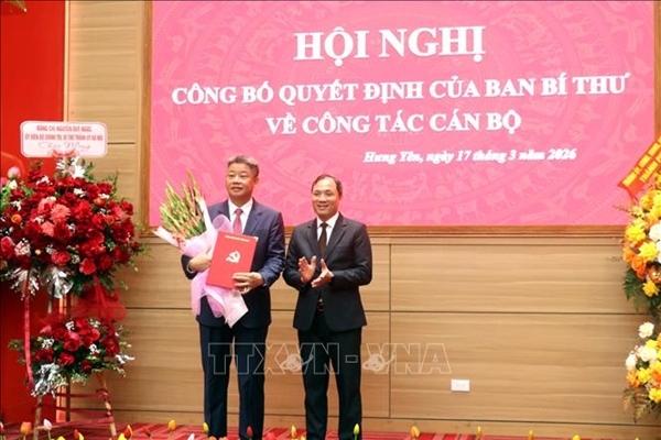 Đồng chí Nguyễn Mạnh Quyền được chỉ định giữ chức Phó bí thư Tỉnh ủy Hưng Yên